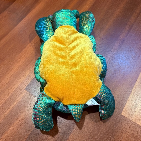 Vtg Chosun Iridescent Turtle Plush Green Teal Gold Metallic Stuffed Animal As-Is - Picture 2 of 6